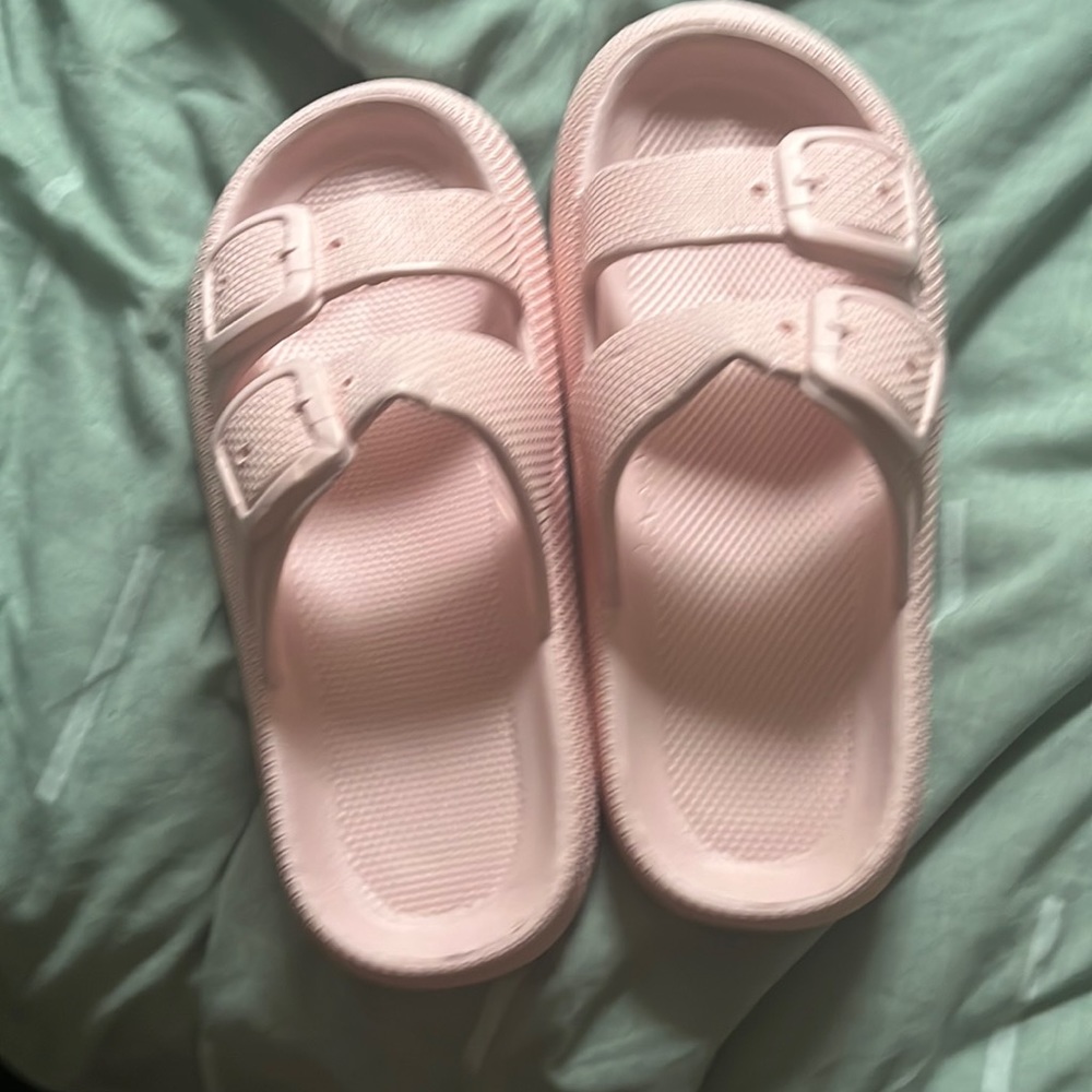 pink shoes they are from the goodwill